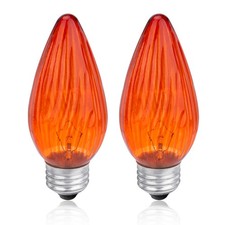 Flame Tip Chandelier Bulbs 25W Amber Glass E12 Base Candelabra Lamp New