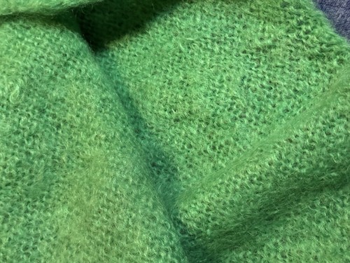 Vintage Green Skirt Women's Fuzzy Soft Mohair ? Pull Up Boho Retro Fun - Picture 9 of 9