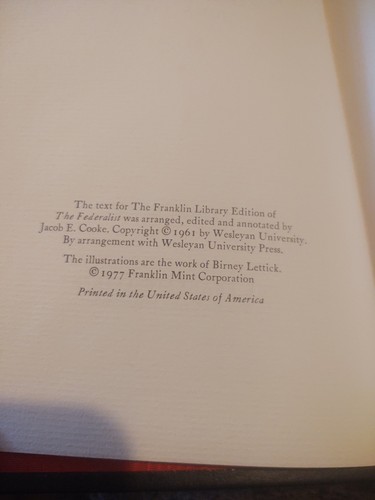 Franklin Library THE FEDERALIST Hamilton Jay Madison 100 GREATEST BOOKS MINT!! - Bild 11 von 11