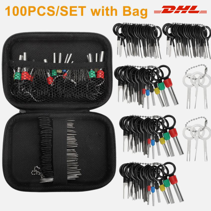 100PCS Terminal Pin Removal Tool Kits Extractor Ejector Wire Connector Fit Auto
