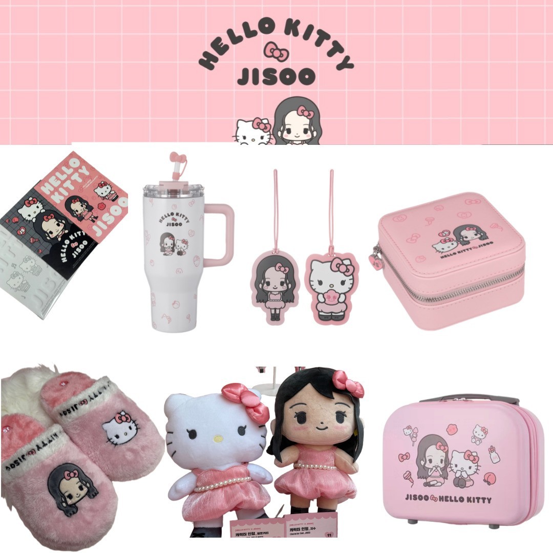 Blackpink Jisoo x Hello Kitty Tumbler, Luggage Tag, Suitcase
