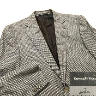 Ermenegildo Zegna Sport Coat Men 42 S Gray Houndstooth Wool 3/2 Roll Switzerland