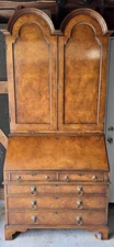 Estate Vintage George III Burl WalnutDome Top Desk Fitted Interior Southhampton