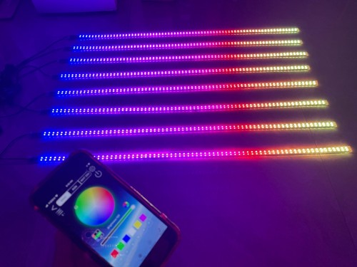8pcs 3FT RGB Brightest Color Chasing Double Row Dual LED Strip Lights APP Remote - Picture 7 of 18