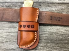 Leather Folding Knife Case Sheath Buck 112 Size Sheath Only Left Hand
