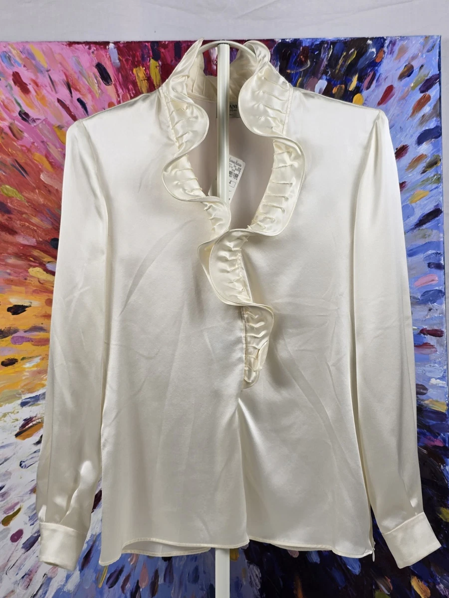 トップス ARMANI COLLEZIONI half zip silk tops Armani Collezioni Silk Blouse Tops for Women | Updated Oct 2026