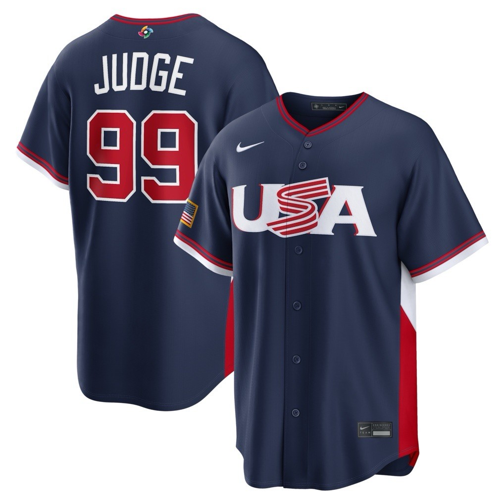 Large Aaron Judge Team USA World Baseball Classic WBC Jersey Navy
