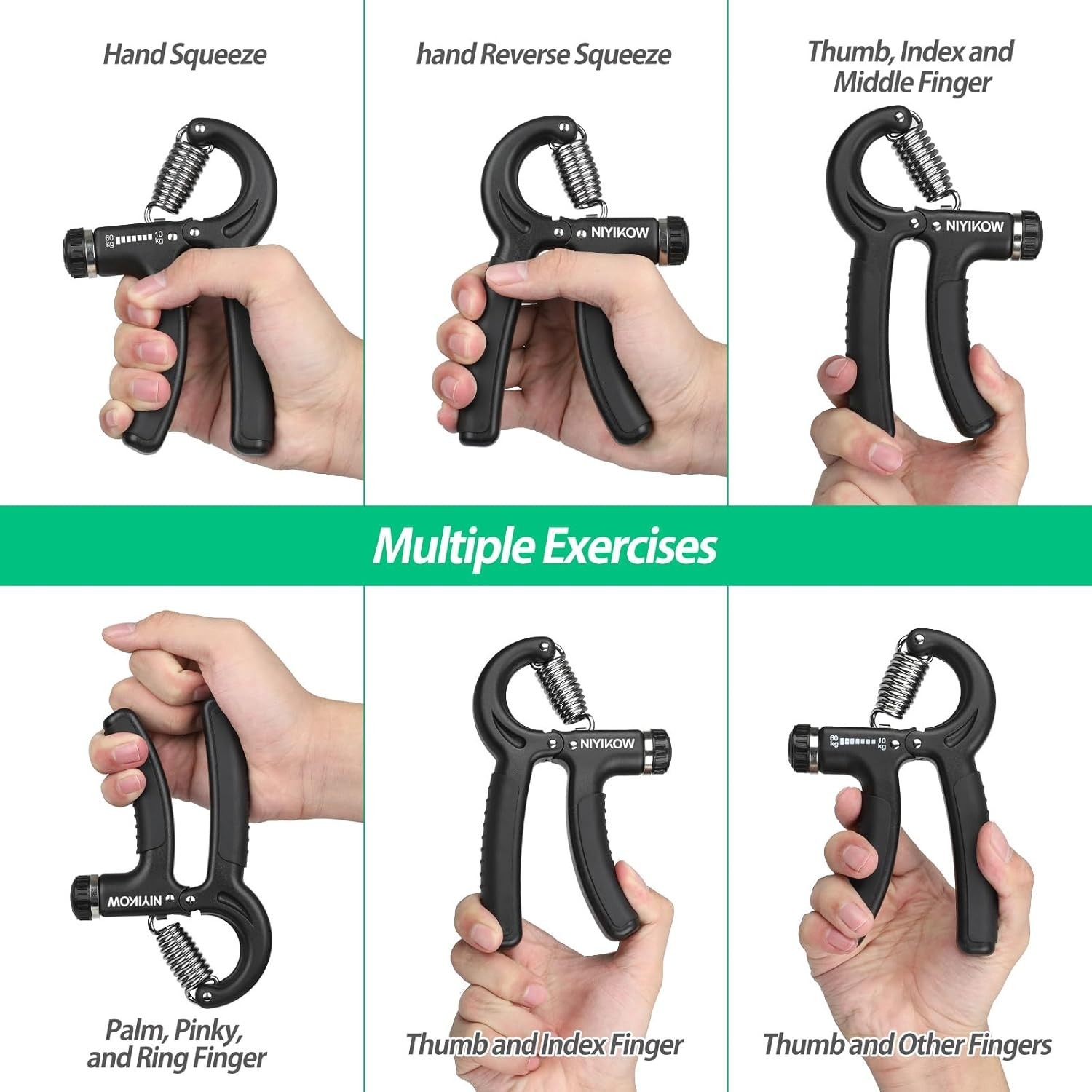 Grip Strength Trainer, , Grip Strengthener, Adjustable Resistance, Forearm St...