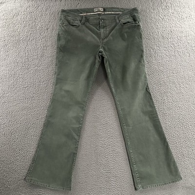 Old Navy Womens Jeans Green Size 16 Low Rise Boot Stretch Corduroy Cotton Blend