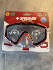 Lifeguard Snorkel Adult Face Mask - Red/Black. With Quick Release Buckle