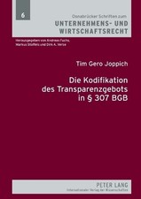 Tim Gero Joppic Die Kodifikation des Transpar...