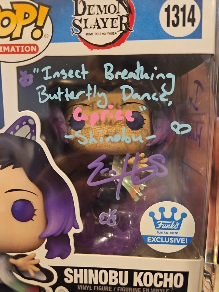 Funko Pop! Shinobu Kocho Demon Slayer Erika Harlacher Quote Jsa COA ...