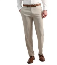 NWT Kenneth Cole Reaction Men's 34x32 Slim Fit Tan Performance Dress Pants