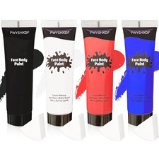 4 Colors Face Body Paint, 1.01 Fl Oz/Pc Water Based Body Paint for Adults, Washa