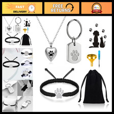 RIPFEVURN 3 Pcs Pet Cremation Jewelry Urn Necklaces Bracelet Keychain for Ashes