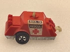 hot wheels redline red cross # 3 rescue Trailer one  wheel  missing
