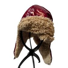 7 A.M. Enfant Polar Hat 200 CH200 Burgundy Faux Fur Trapper Medium 1-2T