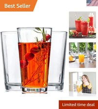 Glass Cups Set of 10 16oz Tumblers Drinkware Cocktail Margarita Water