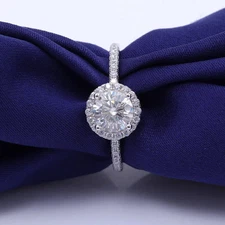 2 Carat Lab-Created Halo Diamond Wedding Engagement Ring 14K White Gold Finish