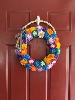 Flower Felt Rainbow Wreath