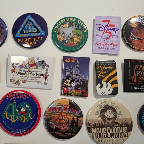 Vintage Collectible Disney Button Pins Mixed Lot Mickey Mouse 90s Anniversary - Picture 3 of 7