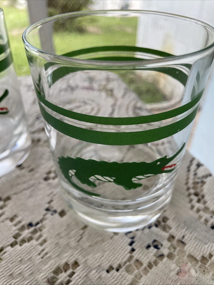 Vintage 60’s Cera Glass Alligator Rocks Low Ball Glass MCM Rare Set of 3 Barware - Image 4 of 4