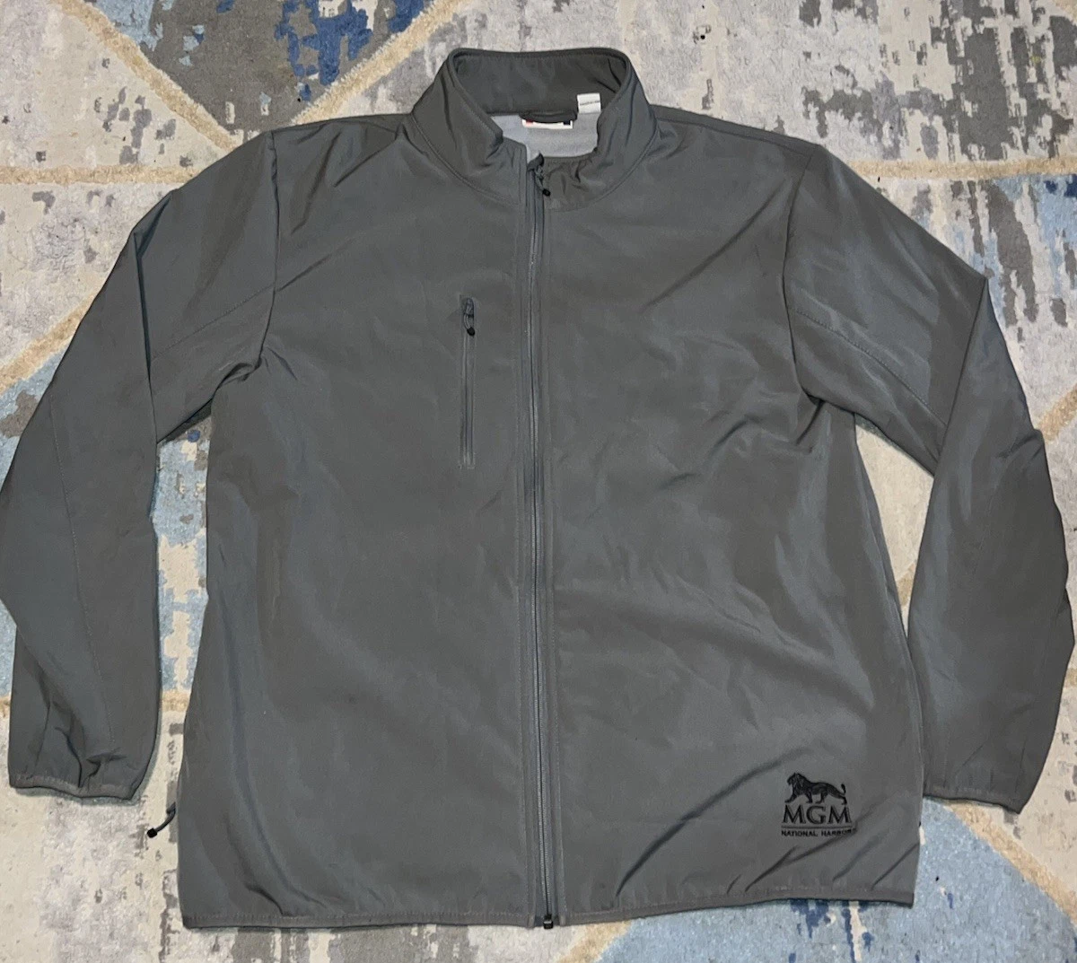 Clique Mens Rain Jacket Size L Zip- Up Pockets Outdoor Hood