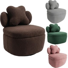 Swivel Accent Chair with Hidden Storage, 360� Rotating Barrel Chair, Soft Fabric