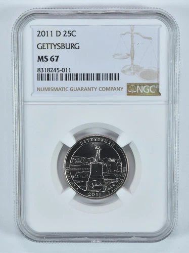 2011-D Washington Quarter Gettysburg America The Beautiful MS67 NGC