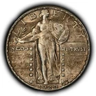 1929 25c Standing Liberty Silver Quarter - Original Toning - AU - SKU-Y6803