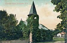 EPISCOPAL CHAPEL, BROADALBIN, N.Y. CHURCH. IVY COVERED.  CANCELLED- BROADALBIN.