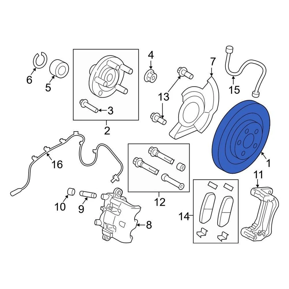 For Ford Edge 2007-2014 Ford 7U2Z1V125EE Front Disc Brake Rotor Foto 2 de 2