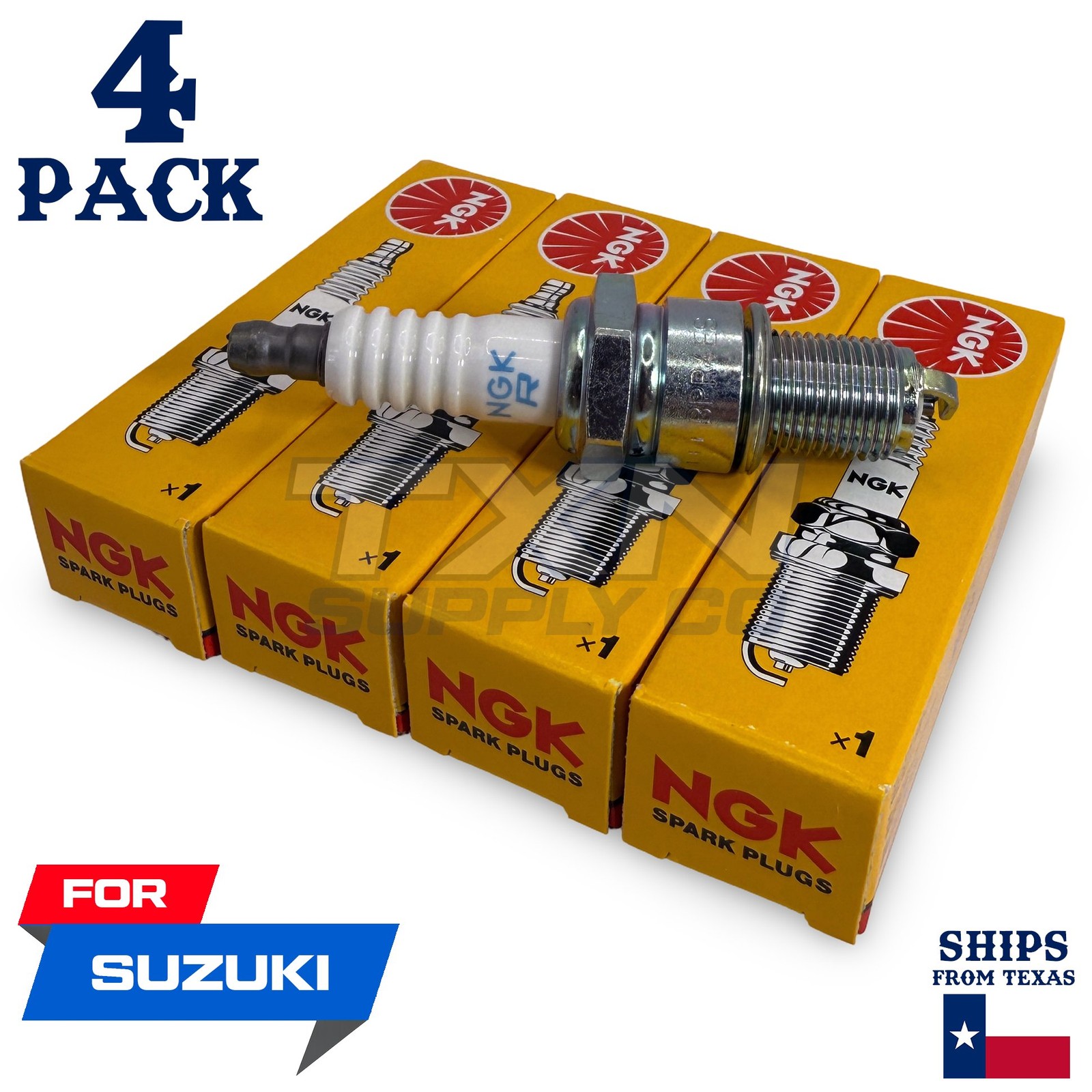 4 NGK Spark Plug - For GSX-R 1100 W Suzuki Motorcycle