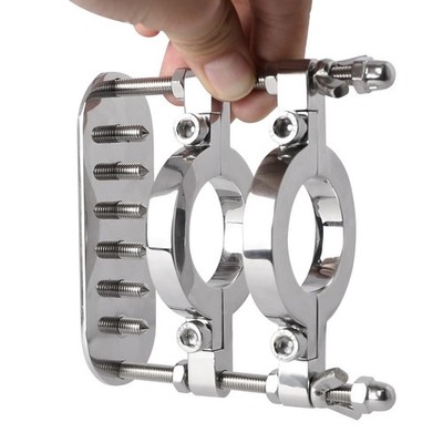 Spike-Ball-Stretcher-Edelstahl-CBT-Ball-Crusher-Bondage-Penisklemme-Sex-