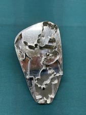 Vintage Tin Folk Art B Cukla Chef Holding Chicken Cookie Cutter 6.75" X 4" (23)