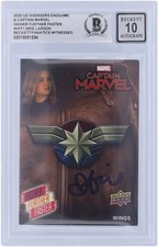 Brie Larson Signed 2020 Upper Deck Avengers Endgame & Captain Marvel BAS 10 Card