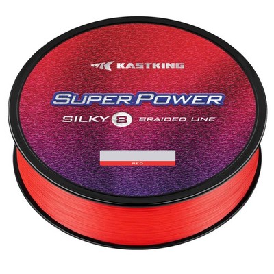 KastKing Superpower Silky8 Braided Fishing Line, Red, 8 30LB(150 Yds), X8-Red