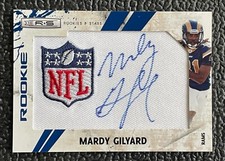 🔥MARDY GILYARD 2010 R&S BLUE NFL SHIELD PATCH AUTOGRAPH ROOKIE CARD /21!🔥RAMS!