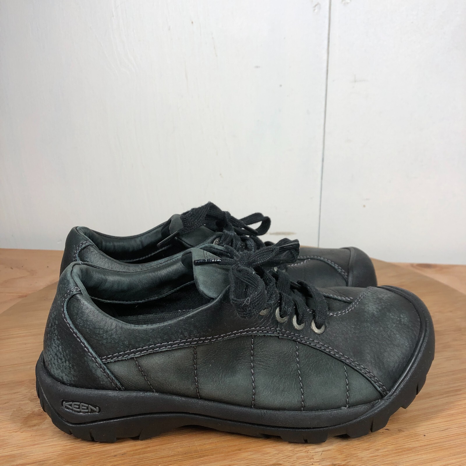 Scarpe Keen Donna 7 Presidio Sneakers Escursionismo Pelle Nera Trail Walking Casual