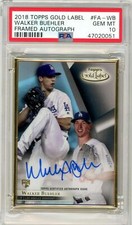 2018 Topps Gold Label Framed Auto Walker Buehler Rookie RC PSA 10 POP 10 GEM MT