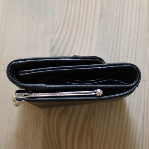 Portemonnaie Geldbörse Brieftasche Clipverschluss Leder Schwarz gross 2000-78P - Bild 4 von 7