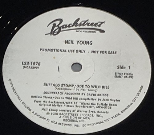 NEIL YOUNG - BILL MURRAY - BUFFALO STOMP/ODE TO WILD BILL 1st US Press PROMO EX+ - Picture 2 of 4