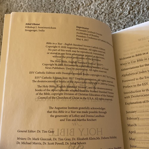 Bible in a Year - ESV Catholic Edition - St. Augustine Paperback - Picture 7 of 7