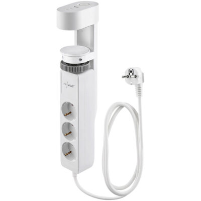revolt 3-fach-Tischsteckdose mit Schraubklemme, 2x USB-C 20 W PD, 1x USB-A QC