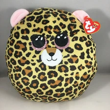 2021 TY Squish-a-Boos LIVVIE the Leopard Cushion Pillow Plush (Small Size 10")