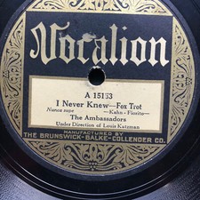 78: " That Certain Party/ I Never Knew- The Ambassadors- 1916 Fox Trot