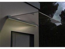Vordach Aluminium LED Markise Alu-Dachprofil  Haustür Vordach Glas L 1,5M TOP
