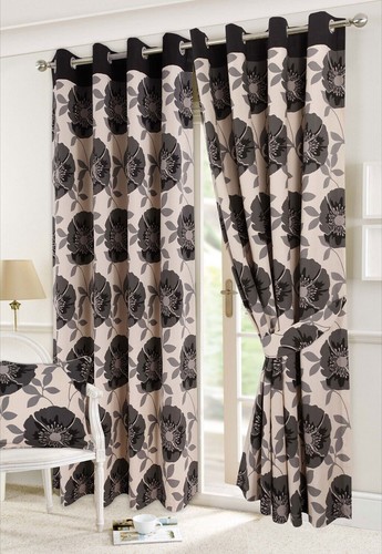 Lujo Isla Flores Diseño Totalmente Forrado Cortinas Panamá Ojales Anillo Superior Corbata Back - Imagen 9 de 13