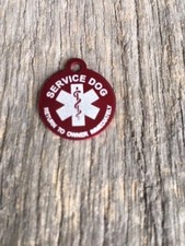 Small Personalized Aluminum Service Dog Pet ID Medical Symbol Tag SEND YOUR INFO