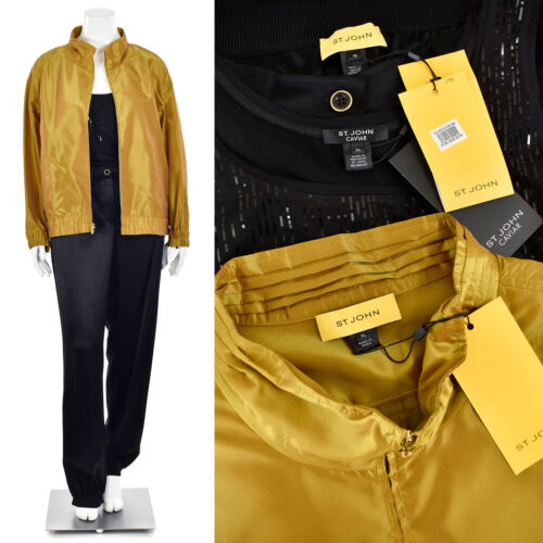 St. John gelbes Etikett 3-teiliges Freizeit-Outfit in dunkel Amaratto/schwarz Gr. XL/16 - Bild 1 von 12